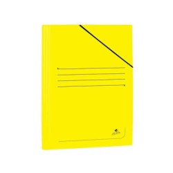 Mariola Carpeta de Carton Plastificado Folio 500gr/m2 - Medidas 34x25cm - Cierre con Goma Elastica - Color Amarillo