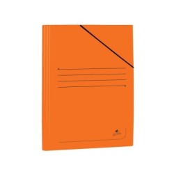 Mariola Carpeta de Carton Plastificado Folio 500gr/m2 - Medidas 34x25cm - Cierre con Goma Elastica - Color Naranja