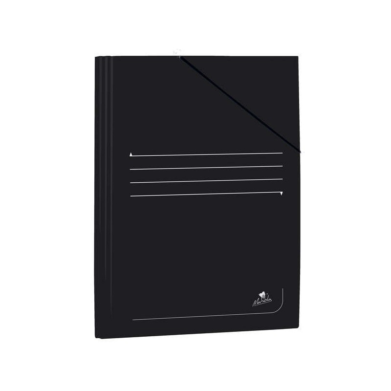 Cartella Mariola Folio in Cartoncino Laminato 500gr/m2 - Misure 34x25cm - Chiusura con Gomma Elastica - Colore Nero 20pz 20pz Cartella Mariola Folio in Cartoncino Laminato 500gr/m2 - Misure 34x25cm - Chiusura con Gomma Elastica - Colore Nero 20pz 20pz