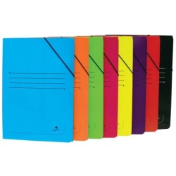 Mariola Cartella Folio in Cartoncino Laminato 500gr/m2 - Misure 34x25cm - Chiusura con Gomma Elastica - Colori Assortiti 20pz 20