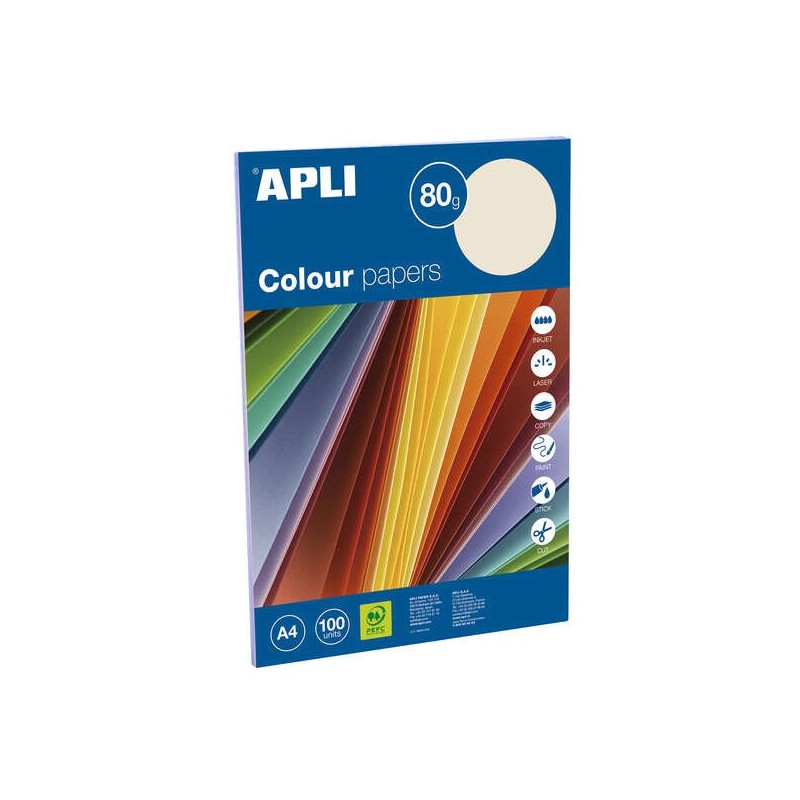 Carta a colori assortiti Apli Pastel A4 100 fogli Carta a colori assortiti Apli Pastel A4 100 fogli