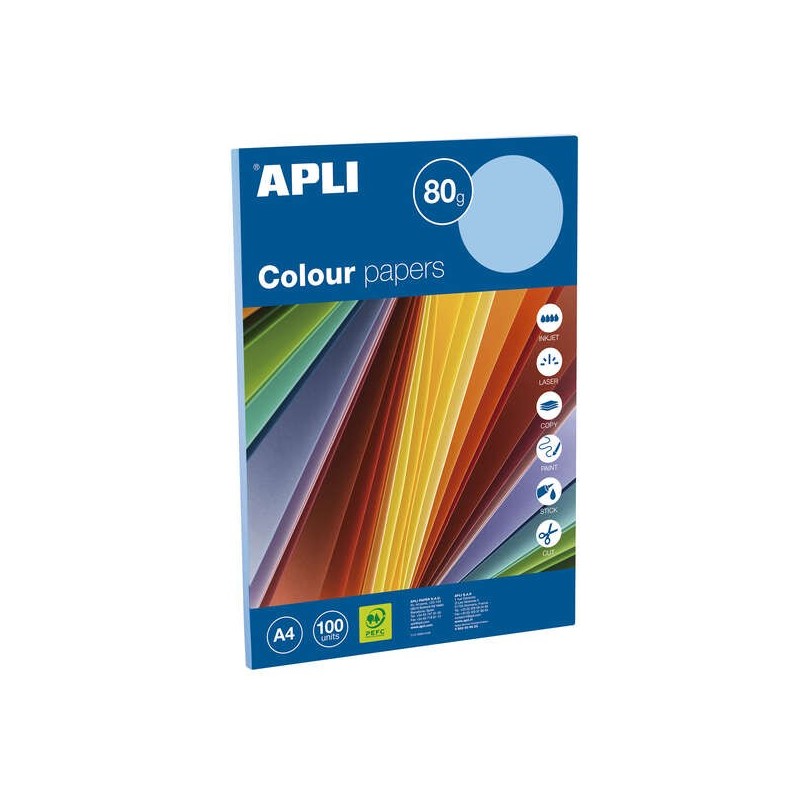 Carta Apli blu pastello A4 100 fogli Carta Apli blu pastello A4 100 fogli