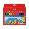 Faber-Castell Jumbo Pack de 24 Rotuladores Punta Gruesa - Tinta con Base de Agua Lavable - Colores Surtidos