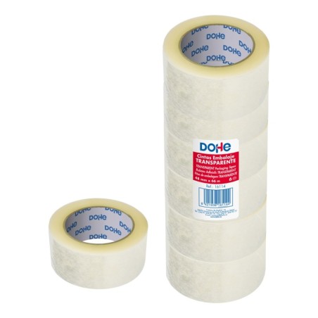 Confezione Dohe da 6 sigilli in polipropilene - Misure 48 mm x 66 m - Trasparente