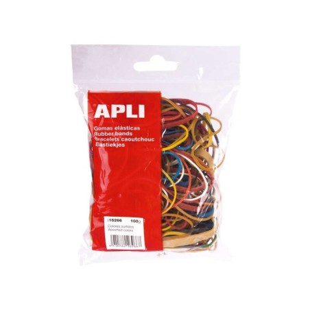 Apli Gomas Elasticas Surtidas - Contenido 100g - Gran Elasticidad y Resistencia - 70% Caucho Natural