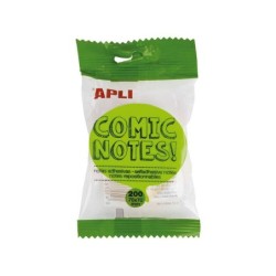 Apli Notas Adhesivas Comic 70x70mm - Bloc 200 Hojas - 4 Colores Surtidos - Fluorescentes