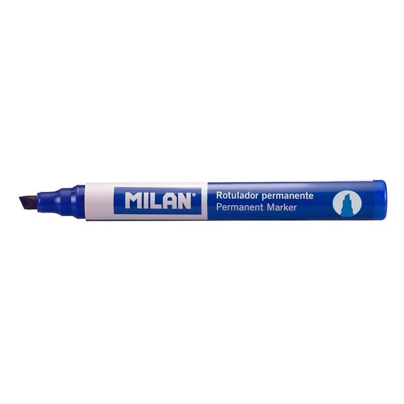 Pennarelli indelebili Milan Punta a scalpello - Punta 1 - 4 mm - Inchiostro a base di alcol - Colore blu navy 12pz 12pz Pennarelli indelebili Milan Punta a scalpello - Punta 1 - 4 mm - Inchiostro a base di alcol - Colore blu navy 12pz 12pz