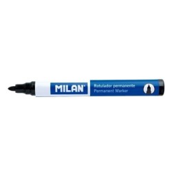 Pennarelli Indelebili Milano con Punta Tonda - Punta da 4 mm - Inchiostro a Base di Alcool - Colore Nero 12pz 12pz