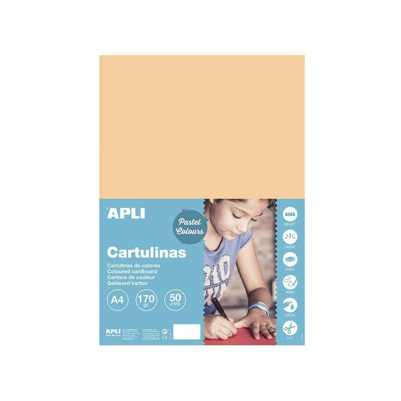 Apli Cartoncino Salmone A4 170g 50 Fogli Apli Cartoncino Salmone A4 170g 50 Fogli