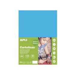 Apli Cartulina Azul Medio A4 170g 50 Hojas