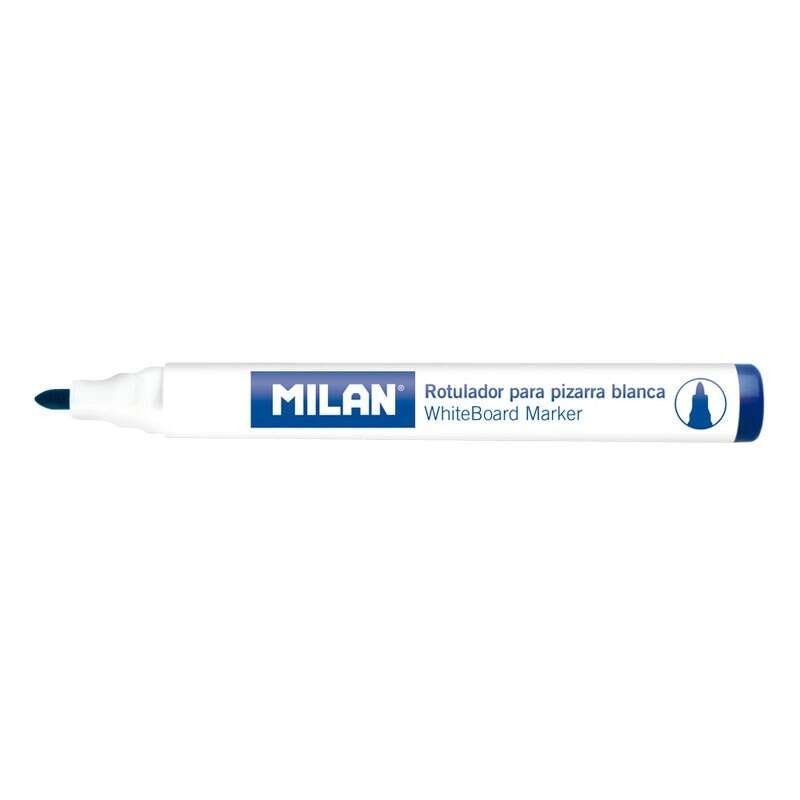 Pennarelli per Lavagna Milan con Punta Tonda - Punta da 4,7 mm - Inchiostro a Base di Alcool - Cancellabili a Secco - Colore Blu Pennarelli per Lavagna Milan con Punta Tonda - Punta da 4,7 mm - Inchiostro a Base di Alcool - Cancellabili a Secco - Colore Blu