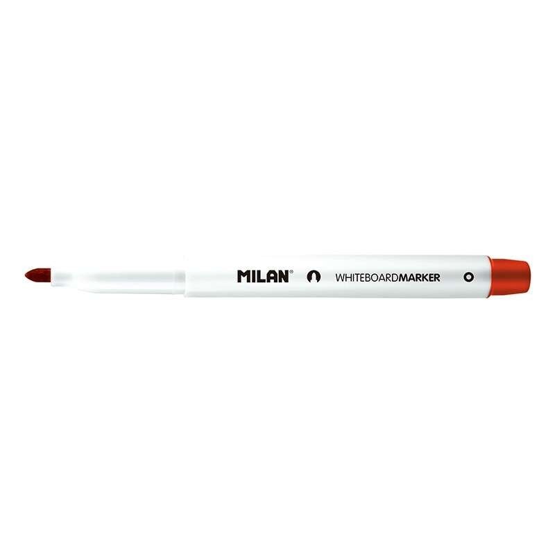Milan Rotuladores para Pizarra Blanca con Punta Redonda - Punta 3.7 mm - Tinta a Base de Alcohol - Borrable en Seco - Color Rojo Milan Rotuladores para Pizarra Blanca con Punta Redonda - Punta 3.7 mm - Tinta a Base de Alcohol - Borrable en Seco - Color Rojo