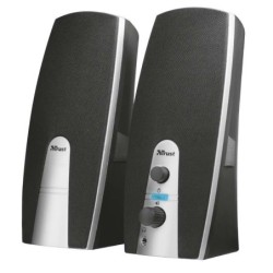 Altoparlanti Trust MiLa USB 2.0 da 10 W - Ingresso e uscita jack da 3,5 mm - Cavo da 1,20 m - Colore nero/argento