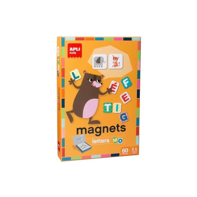 Apli Gioco di Lettere Magnetiche - 1 Scenario Magnetizzato 28 x 18 cm - 48 Gettoni Lettera, 12 Gettoni Animali Apli Gioco di Lettere Magnetiche - 1 Scenario Magnetizzato 28 x 18 cm - 48 Gettoni Lettera, 12 Gettoni Animali