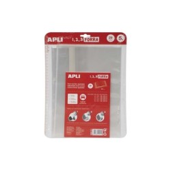 Apli Pack de 5 Forros de Libro con Solapa Ajustable 290mm - PP - Forra en 3 Pasos