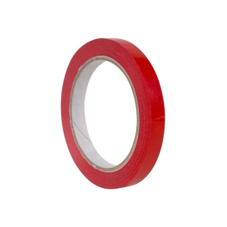 Apli Cinta Adhesiva Roja 12mm x 66m - Resistente al Desgarro - Facil de Cortar - Ideal para Manualidades y Embalaje - Rojo