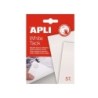 Apli Tack Masilla Blanca 57g - Adhesivo Reutilizable - No Deja Residuos - Facil de Moldear - Blanco
