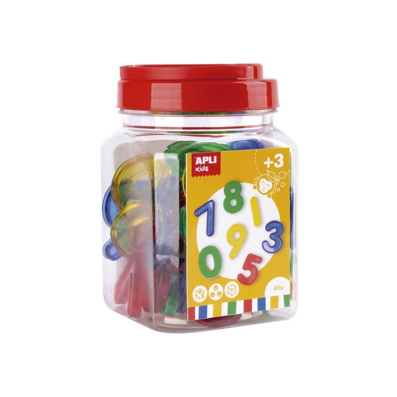 Apli Kit de Numeros de Plastico Transparente - Altura 50mm - Ideal para Mesas de Luz y Secuencias Numericas - Colores Surtidos Apli Kit de Numeros de Plastico Transparente - Altura 50mm - Ideal para Mesas de Luz y Secuencias Numericas - Colores Surtidos
