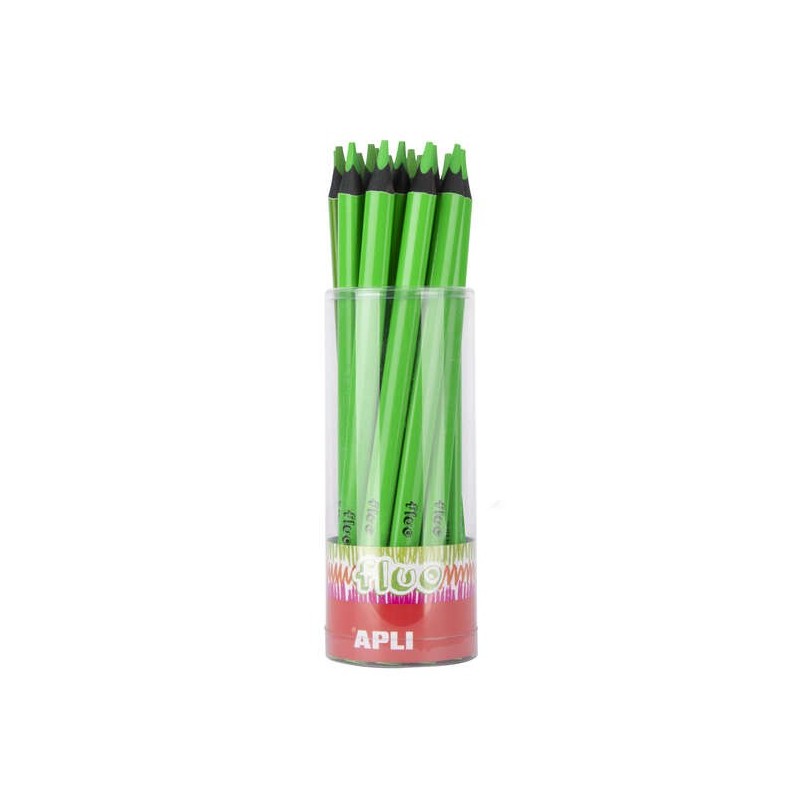 Matite Apli Jumbo Fluor Green - Triangolari da 5 mm - Migliore tenuta e copertura - Confezione da 18 unità - Formato display Matite Apli Jumbo Fluor Green - Triangolari da 5 mm - Migliore tenuta e copertura - Confezione da 18 unità - Formato display