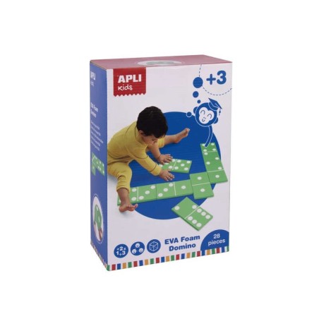Apli Domino Goma Eva XXL - Piezas de Gran Tamaño - Material Suave y Flexible - Ideal para Niños Pequeños