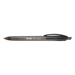 Penna gel retrattile Milan P07 Dry-Gel - Punta da 0,7 mm - Asciugatura rapida - Colore nero 25pz 25pz