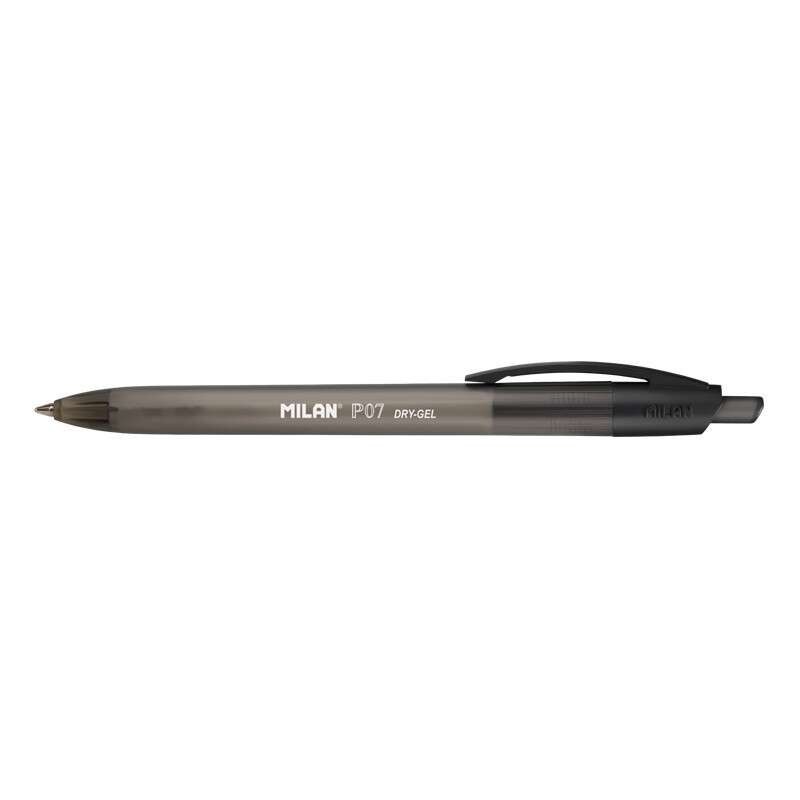 Penna gel retrattile Milan P07 Dry-Gel - Punta da 0,7 mm - Asciugatura rapida - Colore nero 25pz 25pz Penna gel retrattile Milan P07 Dry-Gel - Punta da 0,7 mm - Asciugatura rapida - Colore nero 25pz 25pz