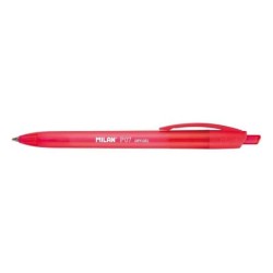 Penna gel retrattile Milan P07 Dry-Gel - Punta da 0,7 mm - Asciugatura rapida - Colore rosso 25pz 25pz