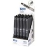 Espositore compatto Milan da 20 penne a sfera retrattili - Punta tonda da 1 mm - Corpo grigio/nero - Colore nero