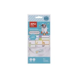 Apli Pack de 35 Etiquetas Textiles Termoadhesivas - Resistentes a Lavadora y Secadora - Tamaños Surtidos - Colores Surtidos