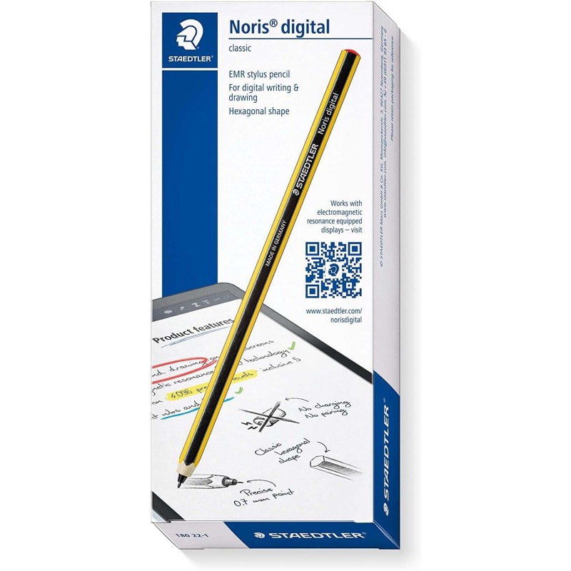 Confezione penna digitale Staedtler Noris Digital + 5 punte di ricambio - Superficie antiscivolo - Non è necessaria alcuna ricar Confezione penna digitale Staedtler Noris Digital + 5 punte di ricambio - Superficie antiscivolo - Non è necessaria alcuna ricar
