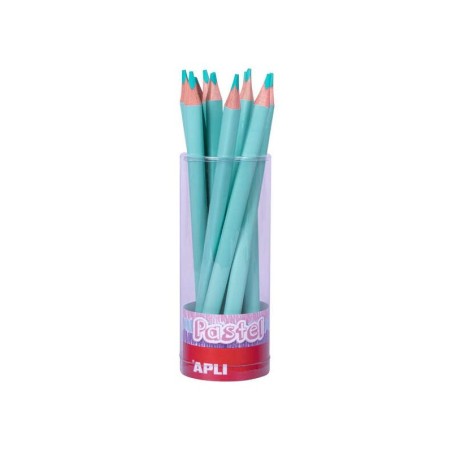 Matite Apli Jumbo Pastello Turchese - Mina da 5 mm - Forma triangolare per bambini - Diametro 10 mm - Confezione da 18 unità 18p