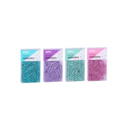 Apli Clips Nordik Pastel - 28mm - 140 Clips por Caja - 12 Cajas (3 Colores) - Eurohole para Colgar - Rosa, Lila, Azul y Turquesa