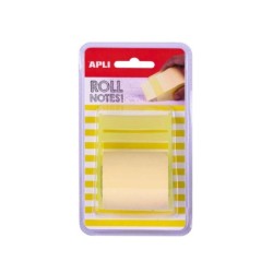 Rotolo dispenser per foglietti adesivi Apli - 50 mm x 8 m - Facile da usare - Adesivo di qualità - Giallo pastello