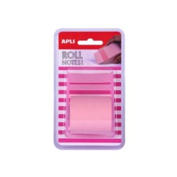 Rotolo dispenser per foglietti adesivi Apli 50 mm x 8 m - Facile da usare - Adesivo di qualità - Design ergonomico - Rosa pastel