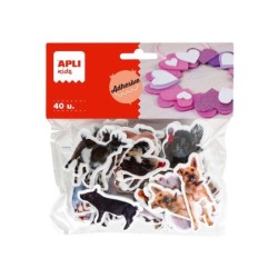 Apli Forme Adesive in Gomma Eva Animali da Fattoria 40U - Facile da Incollare - Vari Disegni - Ideale per Il Fai da Te 5pz 5pz
