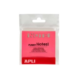 Apli Notas Adhesivas Troquelado Note 75x75mm Bloc 75 Hojas - 3 Colores Surtidos Fluorescentes - Ultra Adhesivas - Color Surtido