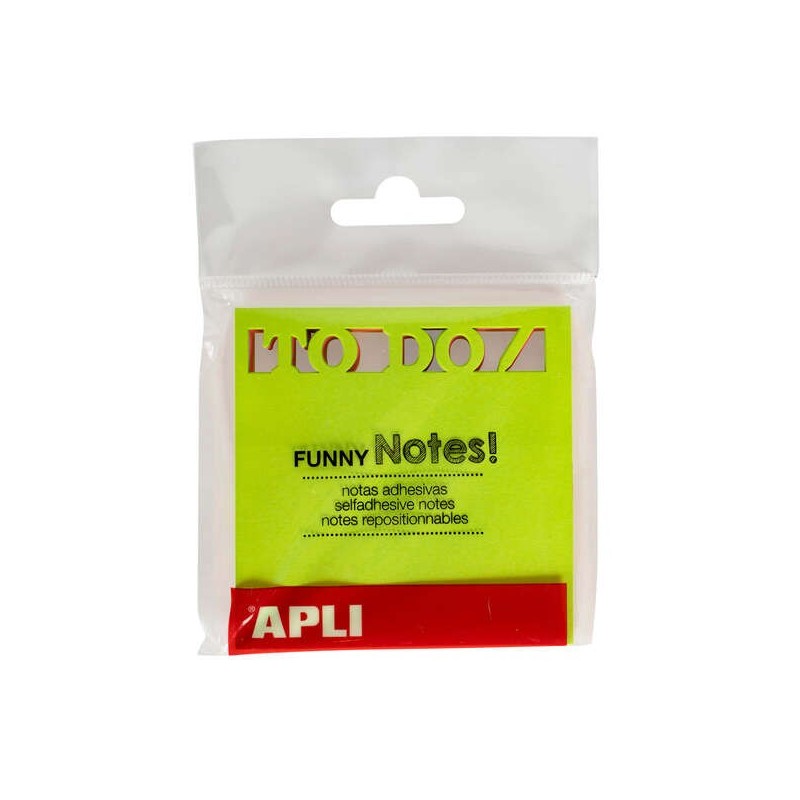 Blocco Apli da 75 foglietti adesivi fustellati da fare 75x75 mm - Ideale per organizzare attività - 3 colori fluorescenti assort Blocco Apli da 75 foglietti adesivi fustellati da fare 75x75 mm - Ideale per organizzare attività - 3 colori fluorescenti assort