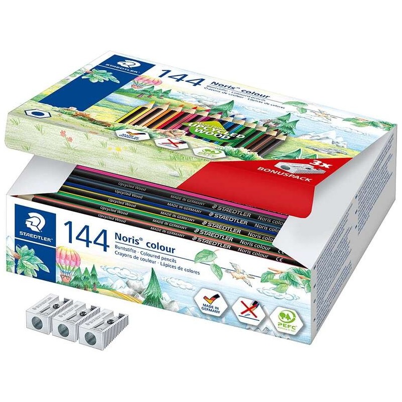 Staedtler Noris Colour 185 Pack de 144 Lapices Hexagonales de Colores - Resistencia a la Rotura - Colores Surtidos Staedtler Noris Colour 185 Pack de 144 Lapices Hexagonales de Colores - Resistencia a la Rotura - Colores Surtidos