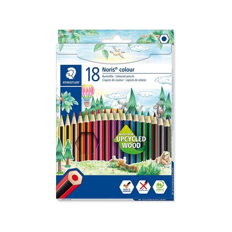 Staedtler Noris Color 185 Confezione da 18 matite colorate esagonali - Resistenza alla rottura - Colori assortiti Staedtler Noris Color 185 Confezione da 18 matite colorate esagonali - Resistenza alla rottura - Colori assortiti