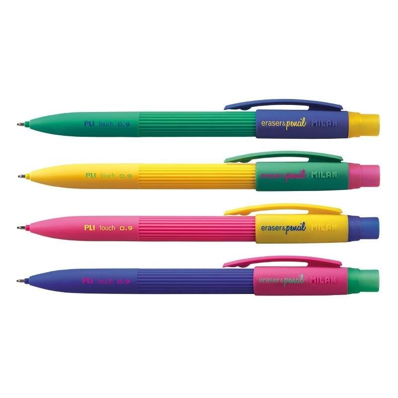 Milan PL1 Expositor de 20 Portaminas - Mina 0.9mm 2B Grafito - Goma Milan Extra Larga - Colores Surtidos Milan PL1 Expositor de 20 Portaminas - Mina 0.9mm 2B Grafito - Goma Milan Extra Larga - Colores Surtidos