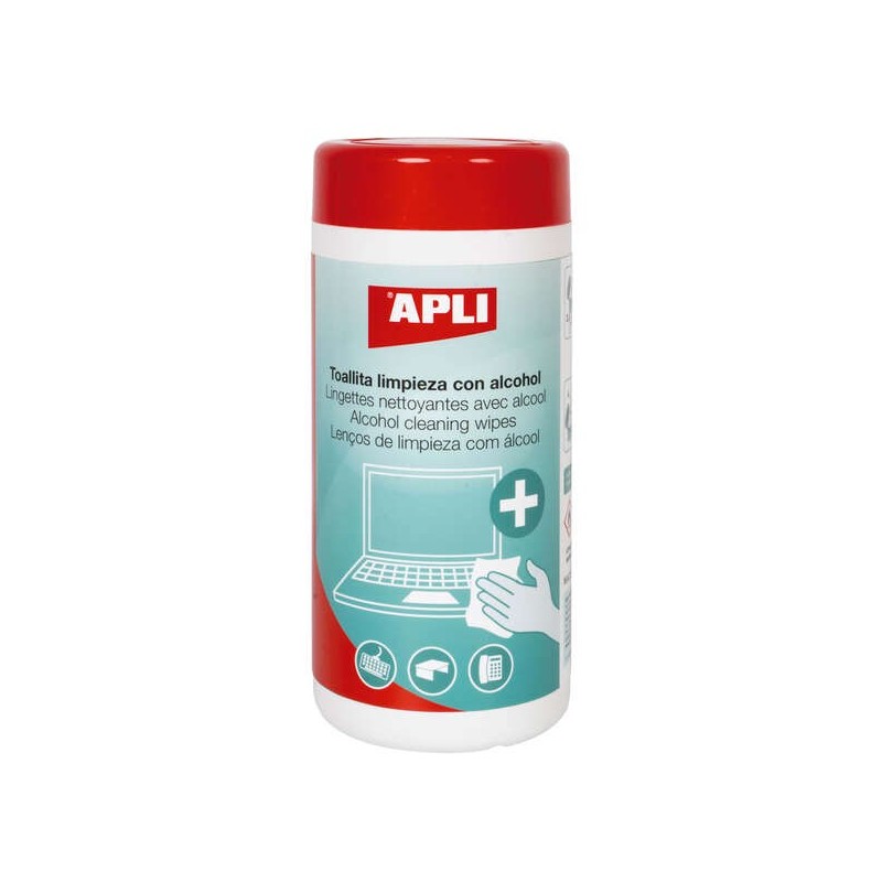 Apli Toallitas Hidroalcoholicas Desinfectantes - 220x110mm - 70% Etanol - 100 Unidades con Dosificador - Normativa Antivirica Apli Toallitas Hidroalcoholicas Desinfectantes - 220x110mm - 70% Etanol - 100 Unidades con Dosificador - Normativa Antivirica