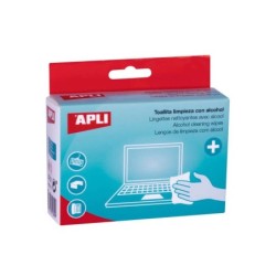 Apli Salviette Disinfettanti Idroalcoliche - Etanolo al 70% - Normative Antivirali - 20 Bustine Singole