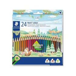 Staedtler Noris Colour 187 Pack de 24 Lapices Triangulares de Colores - Resistencia a la Rotura - Colores Surtidos