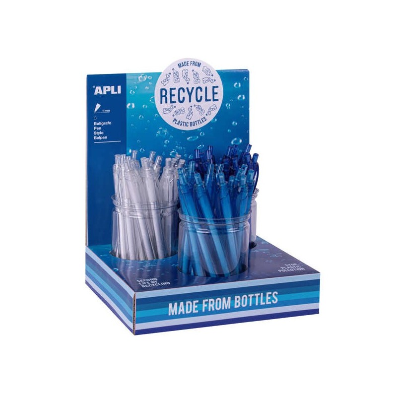 Penna ecologica Apli - Punta da 1 mm - Realizzata con l'80% di animali riciclati - Display con 36 unità in 3 colori 36pz 36pz Penna ecologica Apli - Punta da 1 mm - Realizzata con l'80% di animali riciclati - Display con 36 unità in 3 colori 36pz 36pz