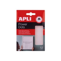 Apli Power Dots - 12 unità - Biadesivo ultra adesivo - Adesivo rimovibile - Bianco
