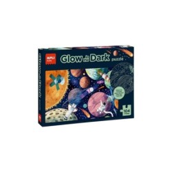 Apli Puzzle Fluorescente del Sistema Solar - Brilla en la Oscuridad - 104 Piezas - Tamaño 5 x 5 cm