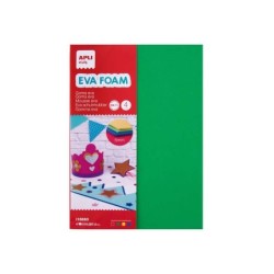 Apli Goma Eva Multicolor A4, 5mm - 4 Hojas Gruesas - Rojo, Amarillo, Verde y Azul