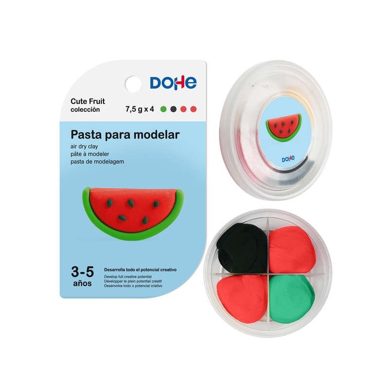Dohe Cute Fruit Collection Pasta modellabile all'anguria - Leggera e flessibile - Adatta a bambini dai 3 ai 5 anni