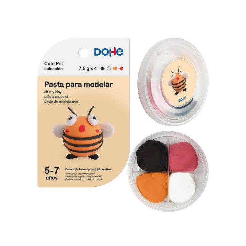 Dohe Coleccion Cute Pet Pasta para Modelar Abeja - Ligera y Flexible - Apto para Niños de 5 a 7 Años