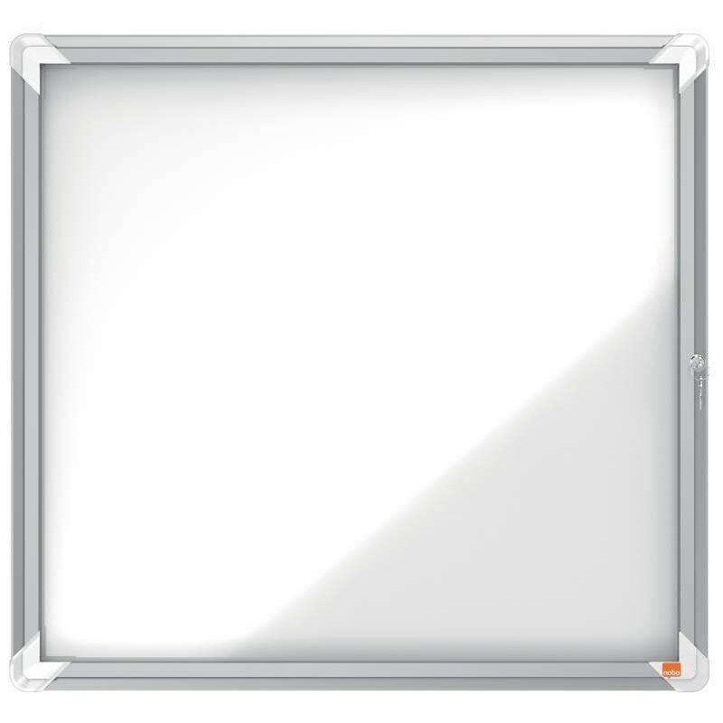 Nobo Vitrina para 6 Hojas A4 - Superficie Blanca Magnetica - Puerta de Cristal de Seguridad - Marco de Aluminio - Color Blanco Nobo Vitrina para 6 Hojas A4 - Superficie Blanca Magnetica - Puerta de Cristal de Seguridad - Marco de Aluminio - Color Blanco